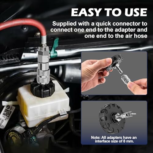 12 Piece Professional Brake Master Cylinder Bleeder Kit – Universal Brake Bleeder Adapter Set for Most Vehicles, Ideal for Auto Shops, Home Garages, and Roadside Repairs
