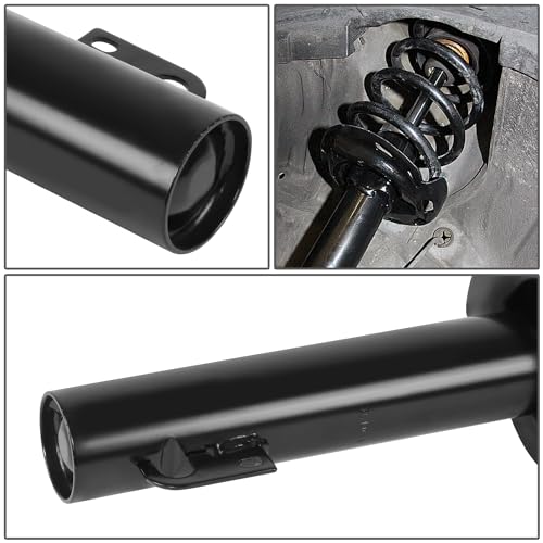 Auto Dynasty Pair of Front Coil Spring Shock Strut Mount Assembly and Rear Struts Shock Absorber Compatible with Jeep Commander Grand Cherokee 2005-2010, Matte Black Powdercoat