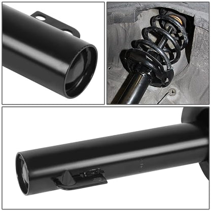 Auto Dynasty Pair of Front Coil Spring Shock Strut Mount Assembly and Rear Struts Shock Absorber Compatible with Jeep Commander Grand Cherokee 2005-2010, Matte Black Powdercoat