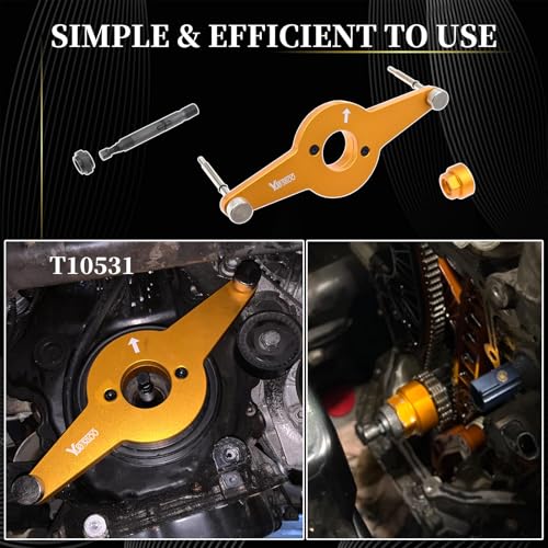 8pcs Vibration Damper Holding Tool Crankshaft Pulley Removal Shock Absorber, Compatible with Audi, Seat, Skoda, VW 1.8/2.0 4V TFSI EA888 Gen 1/2/3, Replace T10531, With Carrying Case & Glove