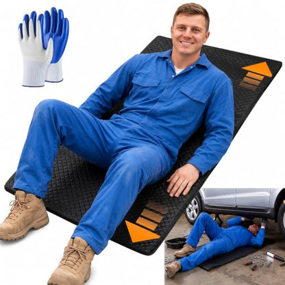 Creeper Rolling Mat, 60" x 28" Portable Car Repair Mat, Foldable Mechanics Mat with Storage Bag for Low Clearance Vehicles and Uneven Surfaces, Garage Floor Work