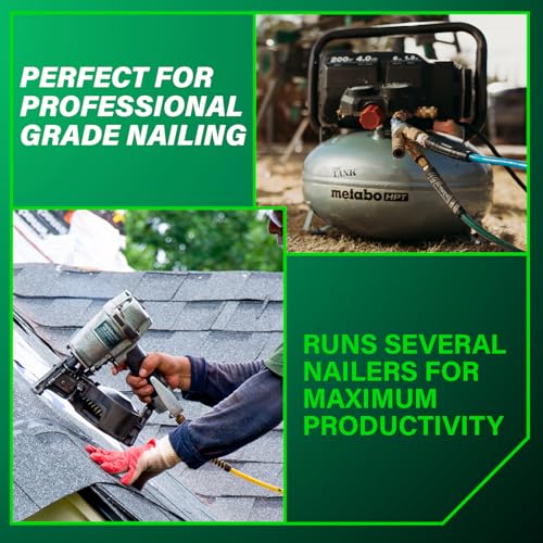 Metabo HPT Air Compressor, THE TANK, Portable Pancake Air Compressor 200 PSI, 6 Gallon Tank, Versatile for Use with Framing, Siding, Finish, Brad or Roofing Nailers, EC914S - style: 6-Gallon Pancake, 200 PSI