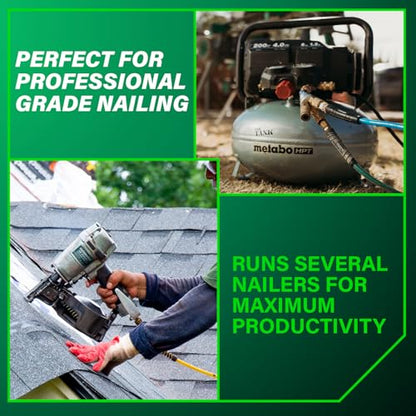 Metabo HPT Air Compressor, THE TANK, Portable Pancake Air Compressor 200 PSI, 6 Gallon Tank, Versatile for Use with Framing, Siding, Finish, Brad or Roofing Nailers, EC914S - style: 6-Gallon Pancake, 200 PSI