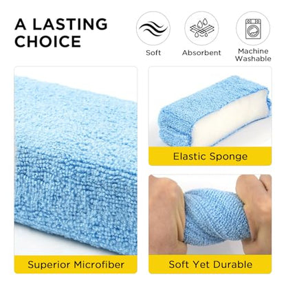 Autocare 10 Pack Car Wax Applicator Pad Rectangle Foam Premium Grade Microfiber Applicator Pads