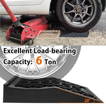 Heavy Duty Tire Ramps 2.44in Lift Low Profile Car Service Ramp Portable Vehicle Maintenance Safe Lifting
