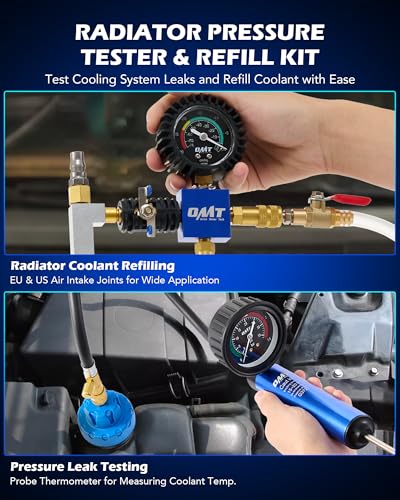 Orion Motor Tech Coolant Pressure Tester Kit, 26pc Coolant Vacuum Refill Kit with 18 Radiator Adapters, Radiator Cooling System Pressure Tester & Filler Kit with Vacuum Pump Vacuum Purge & Refill Tool