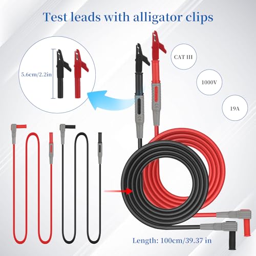 27-Piece Multimeter Test Leads Probes kit，multimeter Probes | Multimeter Leads Kit,Multimeter Leads Test Tweezers With，Alligator Clips With Wires，Volt Meter Leads Test Probes，