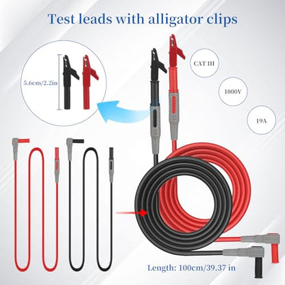 27-Piece Multimeter Test Leads Probes kit，multimeter Probes | Multimeter Leads Kit,Multimeter Leads Test Tweezers With，Alligator Clips With Wires，Volt Meter Leads Test Probes，
