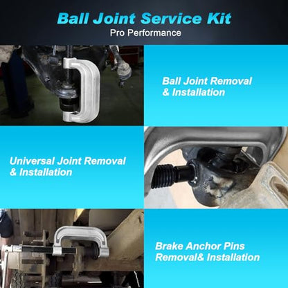 Nilight Ball Joint Press kit with 4x4 Adapters, Ball Joint Remove and Install Tools, 10 PCS Ball Joint Service Kit for Most 2WD and 4WD Cars and Light Trucks - style: Ball Joint Press kit
