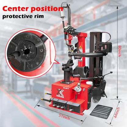 XK-987V Heavy Duty Tire Changer Machine with Bead Blaster | 110V Wheel Changer for Truck, SUV and Van Rims 12-30 inches | 18-Month Parts Replacement