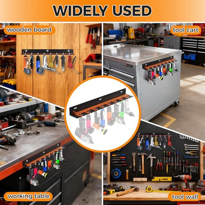 Air Tool Pneumatic Tool Holder,Wall Mount Air Tool Rack,Lockable Air Tool Hanger for Garage Shop Storage Organize,Fit 1/4" Standard Connection Accessories,Comes with Eight Slots