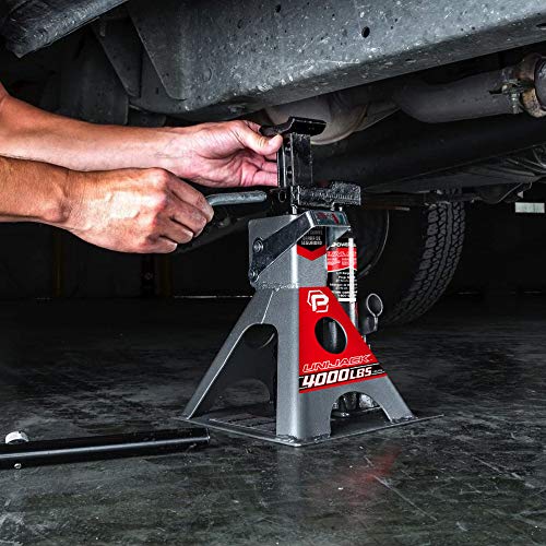 Powerbuilt 2 Ton UniJack Combination Hydraulic Bottle Jack / Jackstand in 1 Unit, Compact, Portable, Wide Base, for Unibody Sedans, CUVs, SUVs, Cars, - 620470 - size: 4000lb, Unijack