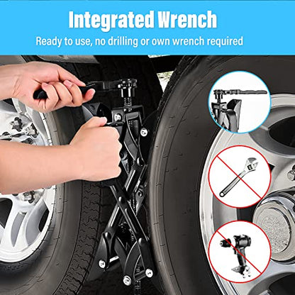 Nilight Wheel Chock Stabilizer, 2PCS X-Chocks Wheel Stabilizer for Travel Trailers, Fits 3" to 10" Wheel Gaps, Heavy Duty RV Scissor Tire Locking Chocks for Campers Travel Trailers Trucks