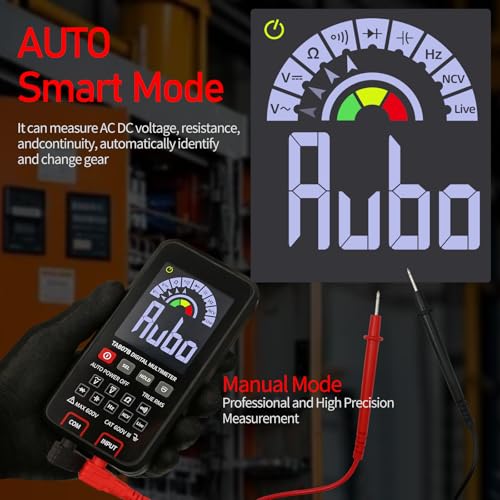 Digital Multimeter 6000 Counts Amp Voltage Tester Auto-Ranging with Backlit Screen, Measures AC/DC Voltage Current Resistance Capacitance Continuity Diode Live Wire Test NCV for Automotive, Household