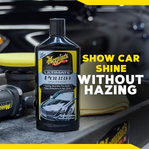 Meguiar’s Ultimate Polish – High-Gloss Polish for a Show Car Shine – Permanently Removes Light Swirls to Produce a Deep, Wet Reflection with a High Gloss Shine - Easy to Use, 16 Oz - size: 16 Fl Oz (Pack of 1), style: 16 Oz