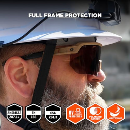Ergodyne Skullerz AEGIR Anti Fog, Anti Scratch Safety Sunglasses, High Contrast Color Enhancing Lenses, ANSI z87.1 - color: High Contrast Bronze Lens