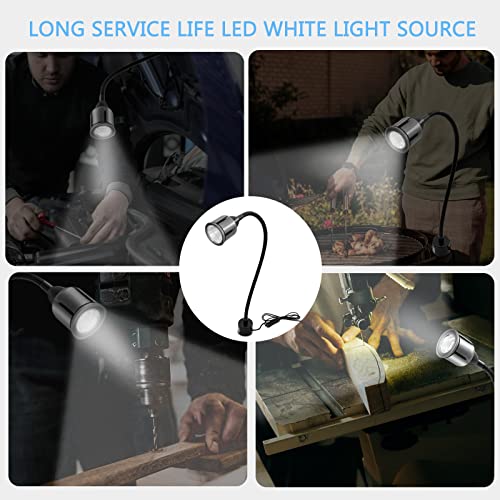 Magnetic LED Work Light with Flexible Gooseneck and Magnetic Base, Magnetic LED Lamp 750 Lumen for Workshop, Lathe, Sewing Machine, Grill Lighting