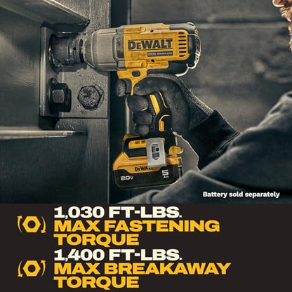 DEWALT 20V MAX Cordless Impact Wrench, 1/2 Impact Gun, 4-Speed High Torque with Hog Ring Anvil and LED Light, Brushless Motor, Precision Wrench, Tool Only (DCF900B) - size: Large