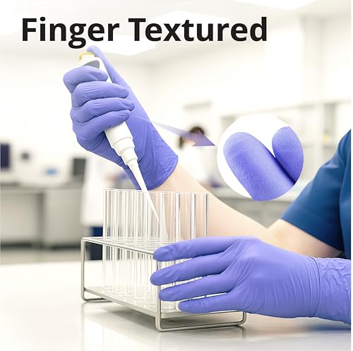SwiftGrip Disposable Nitrile Exam Gloves, 3mil, XL, Box of 100, Violet Nitrile Gloves Disposable Latex Free for Medical, Cleaning, Cooking & Esthetician, Food-Safe, Powder-Free, Purple, Non-Sterile - size: X-Large