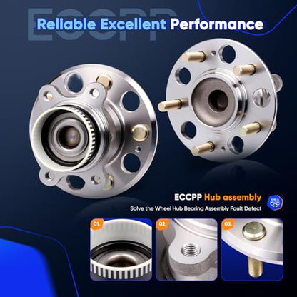 ECCPP 512437 Wheel Bearing Hub Assembly for Hyundai Sonata 2010-2014 | for Kia Optima 2011-2016 5 lugs w/ABS Sensor Pre-Greased Sealed - size: 512437