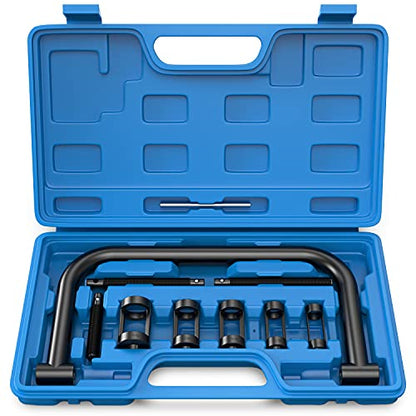 MOSTPLUS Valve Spring Compressor, 10 Piece Spring Clamp Tool Kit with C Clamp, Collet Pusher Adapters, Extension Rods, and Lever for Car, Van, Motorcycle, Small Engine Vehicle Equipment