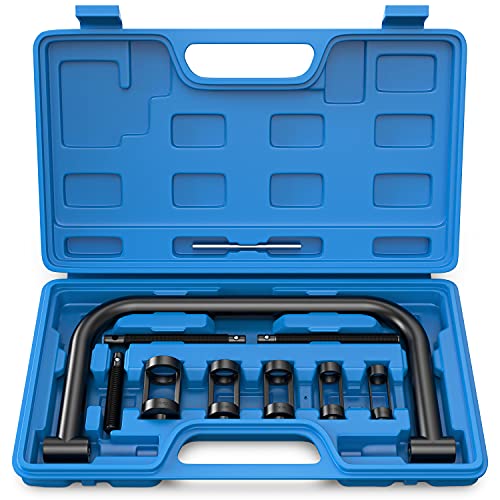 MOSTPLUS Valve Spring Compressor, 10 Piece Spring Clamp Tool Kit with C Clamp, Collet Pusher Adapters, Extension Rods, and Lever for Car, Van, Motorcycle, Small Engine Vehicle Equipment