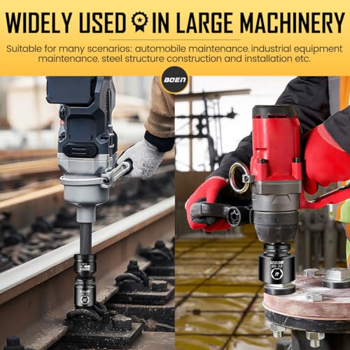 boen 3/4" Drive Metric Socket Set, 17mm - 41mm Large Impact Sockets, 6-Point CR-MO Steel, Rugged Construction,16PCS with a Storage Case, for Large Vehicle and Machinery Maintenance - size: 17mm-41mm