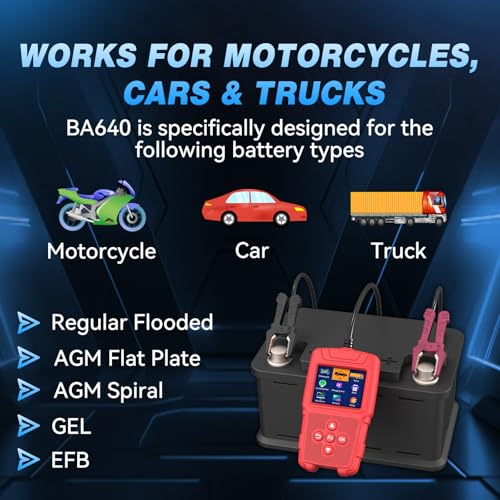 Car Battery Tester 6V/12V/24V with 2100 Test Records & 120s Waveform Save, Battery Load Tester for Cars/Trucks/Motorcycles/Marine Lead-Acid Batteries