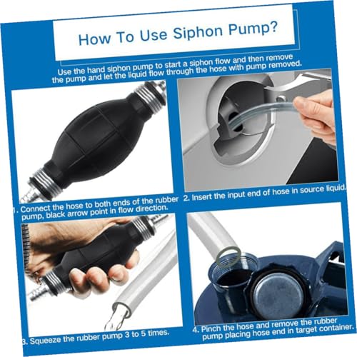 Manual Suction Hose Kit for Car and Water Transfer, Sturdy Siphon Pump with Guide Oil Tube, Practical Water Suction Hose for Automotive and Aquarium Use