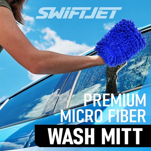 Ultra Plush Microfiber Car Wash Mitt - Scratch-Free, Lint-Free, Extra Absorbent, Machine Washable - Detailing Chenille Cleaning Mitt Perfect for Cars, Trucks, Motorcycles, and Household Surfaces - size: 2 Pack