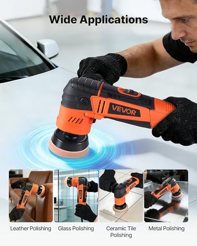 VEVOR Car Buffer Polisher, 1.2"/2"/3" Rotary Polisher Buffer, 600W 6 Variable Speeds 1000-4500RPM Car Polisher Waxer Kit for Cars Detailing, Waxing, Polishing, Scratch Removal - size: 1.2"/2"/3"