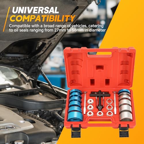 Crank Bearing Camshaft Seal Remover and Installer Set | 22PCS Crankshaft Camshaft Oil Seal Removal Installation Puller Tool Kit, Crankshaft Bearing Tool for Automotive Engine Repair