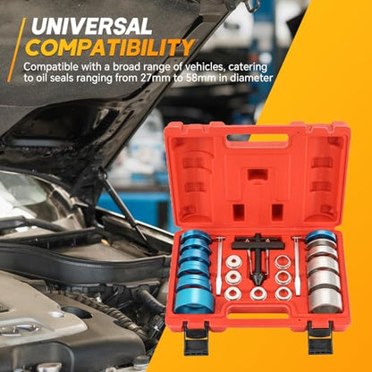 Crank Bearing Camshaft Seal Remover and Installer Set | 22PCS Crankshaft Camshaft Oil Seal Removal Installation Puller Tool Kit, Crankshaft Bearing Tool for Automotive Engine Repair