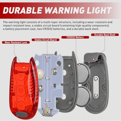 Nilight LED Safety Light 4PCS Red Green White Marine Navigation Bike Tail Lights Three Modes Waterproof Reflective Gear Clip On Flash Strobe Indicator Lamp for Night Boating Fishing Cycling Jogging - color: 3LED Navigation Light-4Pcs
