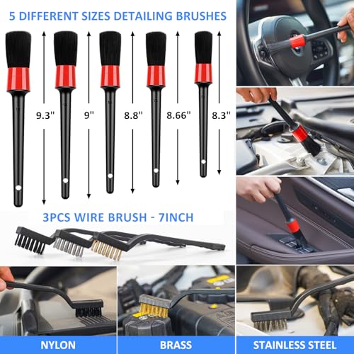 44Pcs Car Wash Detailing Kit Cleaning Kits with Foam Gun Sprayer Wash Mop with Long Handle Collapsible Bucket Large Wash Mitt Towels Complete Interior Exterior Car Washing Supply Set Blue - color: Blue