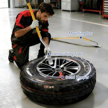 Tire Hammer Tire Bead Breaker and Tire Mount Demount and Tire Dolly for Tire Changing Tool Tire Changer Kit - style: Tire Lift+Tire Hammer+Tire Changing