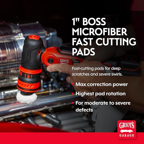 Griot's Garage BOSS Microfiber Fast Cutting Pads for Car Detailing, Polishing and Maximum Paint Correction, Orbital Polisher Buffing Pads, 1”, Set of 6 - size: 1 Inch Pads (Set of 6)