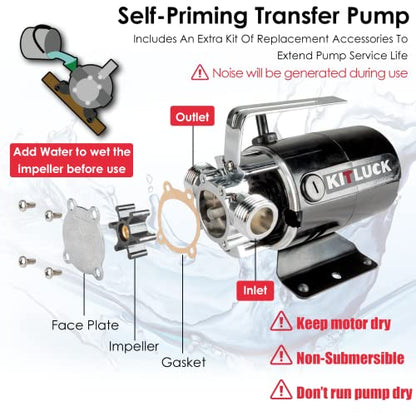 Water Transfer Pump, 115V 1/10HP 330GPH Utility Water Pump Electric With 2 * 6ft Suction Hose, Portable Small Water Pump For Pool Draining, Removing Water From Rain Barrel, Aquariums, etc. - style: 1/10HP 2 Hoses