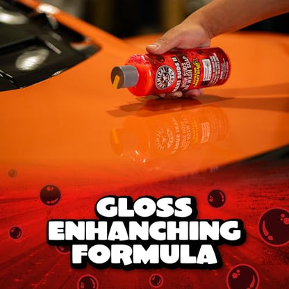 Chemical Guys Maxi Suds II Cherry Scent Car Wash Soap and Chenille Microfiber Wash Mitt Bundle, High Foam Shampoo for Foam Cannons, Guns, and Buckets, Safe for All Paint - 16 Fl Oz - size: 16 Fl Oz (Pack of 1), style: With Microfiber Towel