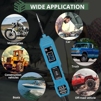 EYPINS Automotive Power Circuit Probe Tester - Pro DC 6V 12 V 36V Automotive Circuit Breaker Finder,Voltage/Continuity/Short/Open Circuit Detection Multifunctional with Test Light