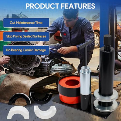 Carrier Bearing Puller Compatible with BW78, Dana 30, 40, 44, 60, 70, 80, for GM 14, Compatible with Ford 8.8'', 9.75'', 10.25" Bearings, Carrier Bearing Pull Rod, Clamshell Carrier Bearing Puller