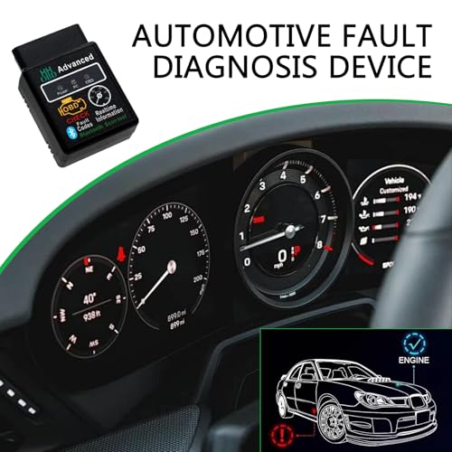 Car OBD2 Bluetooth Diagnostic Tool, Wireless Reset and Clear Fault Codes Device, OBDII Engine Light Eliminates Scanner with Exclusive App, Universal for iOS & Android & Windows (Black)