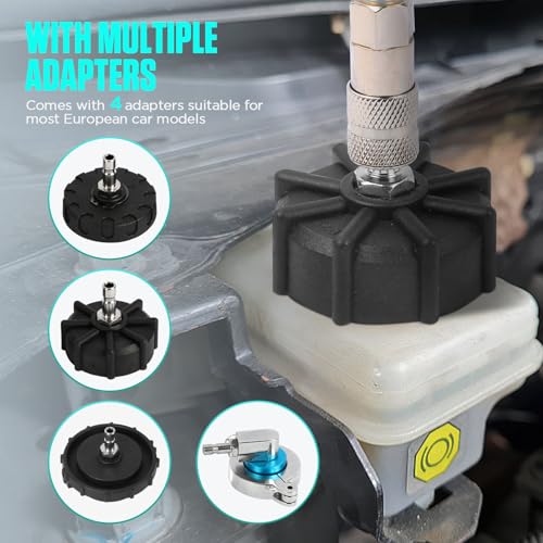 Mrcartool 3L Brake Bleed Kit Manual Brake Bleeder Vacuum Pump Kit with 1L Waste Oil Bottle&5 Master Cylinder Adapters,One Person Pneumatic Brake Fluid Extractor Tool for All Vehicles - size: 3L Manual Device