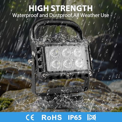 SMA 18W LED Work Light 2400 Lumens Aluminum Alloy High Brightness Strong Magnetic Base Wireless Portable Waterproof Dustproof Garage Workshop Car Repair Construction Site Light (White)