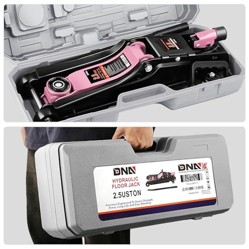 DNA Motoring Low Profile Hydraulic Trolley Service/Floor Jack, 2.5 Ton (5500 lbs) Capacity, Lifting Range 3.35"-15.16",Pink, TOOLS-00676-PK - color: Pink, style: 2.5 ton