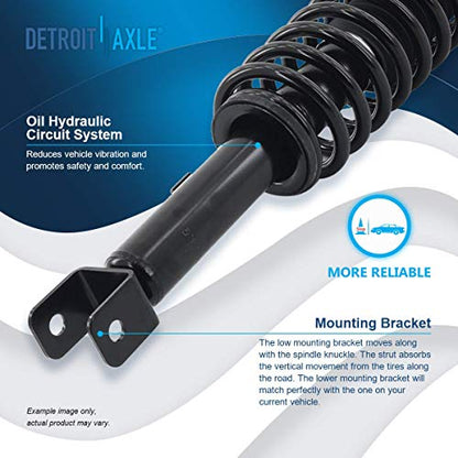 Detroit Axle - Rear Struts for 1999-2000 Chrysler Cirrus Dodge Stratus Plymouth Breeze, w/Coil Spring Replacement Suspension Quick Install Ready Shocks Assembly - size: 171311 x2/PAIR