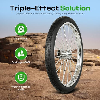 2-Pack Mountain Bike Tires Replacement 20/24/26-inch Bike Tire with Anti-Stab Weave, Folding Mountain Bicycle Tires and Tubes - color: 26x2.125