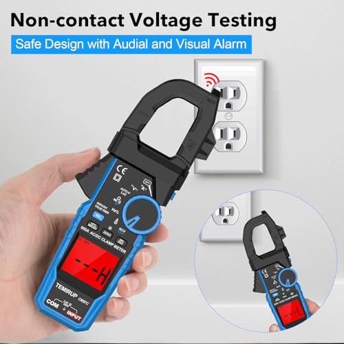 Digital Inrush Clamp Meter Multimeter, TEMIRUP T-RMS 6000 Counts 600A Current Amp Volt Meter with VFD,LOZ Mode; Measures NCV AC/DC Current Voltage Temperature Resistance Capacitance Continuity - size: CM87C, style: 600A AC/DC Clamp Meter