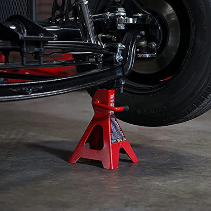 BIG RED T42202 Torin Steel Jack Stands: 2 Ton (4,000 lb) Capacity, Red, 1 Pair - size: 2 Ton, style: Basic Style