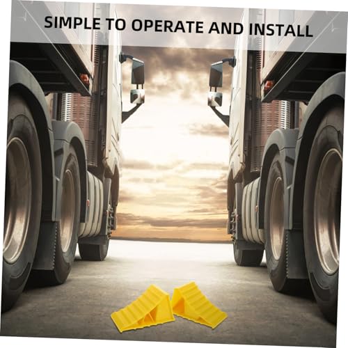 1Pair Heavy Duty Car Wheel Chocks Slip Tire Stoppers for Rvs Campers and Trucks Durable Portable Design Quick Setup for Safety and Stability